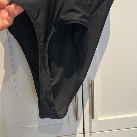 RELLECIGA Black High Cut Low Back One Piece Thong Swimsuit for Women - Picture 6 of 14